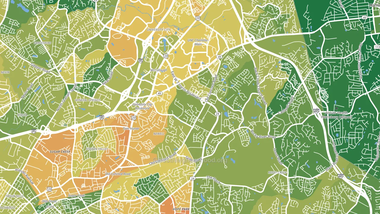 28213, NC block-group voter-turnout map