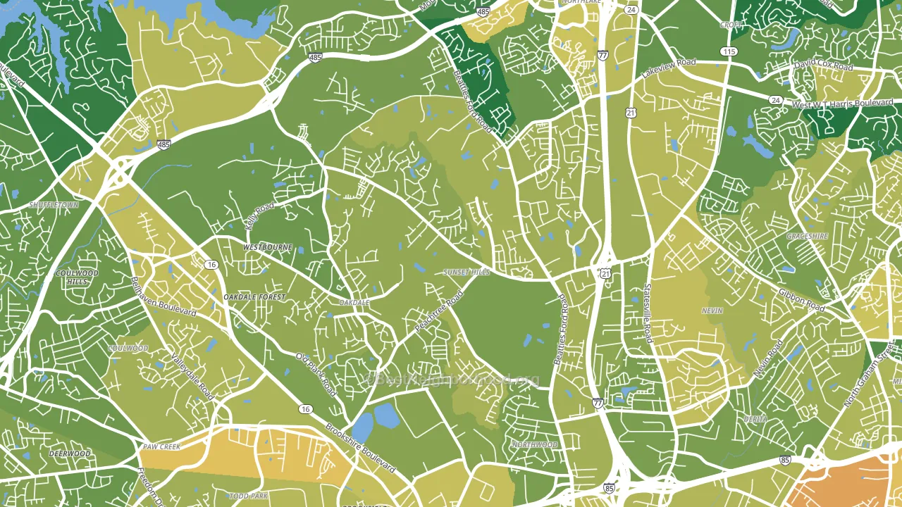 28216, NC block-group voter-turnout map
