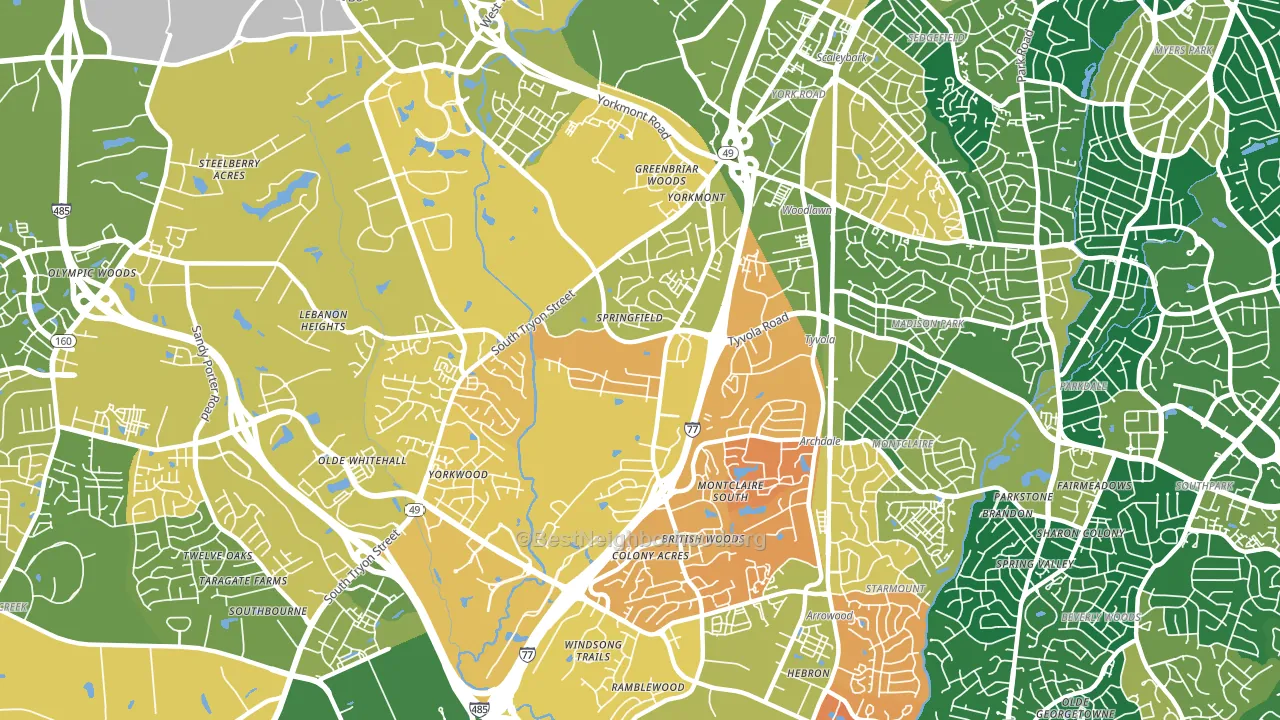 28217, NC block-group voter-turnout map