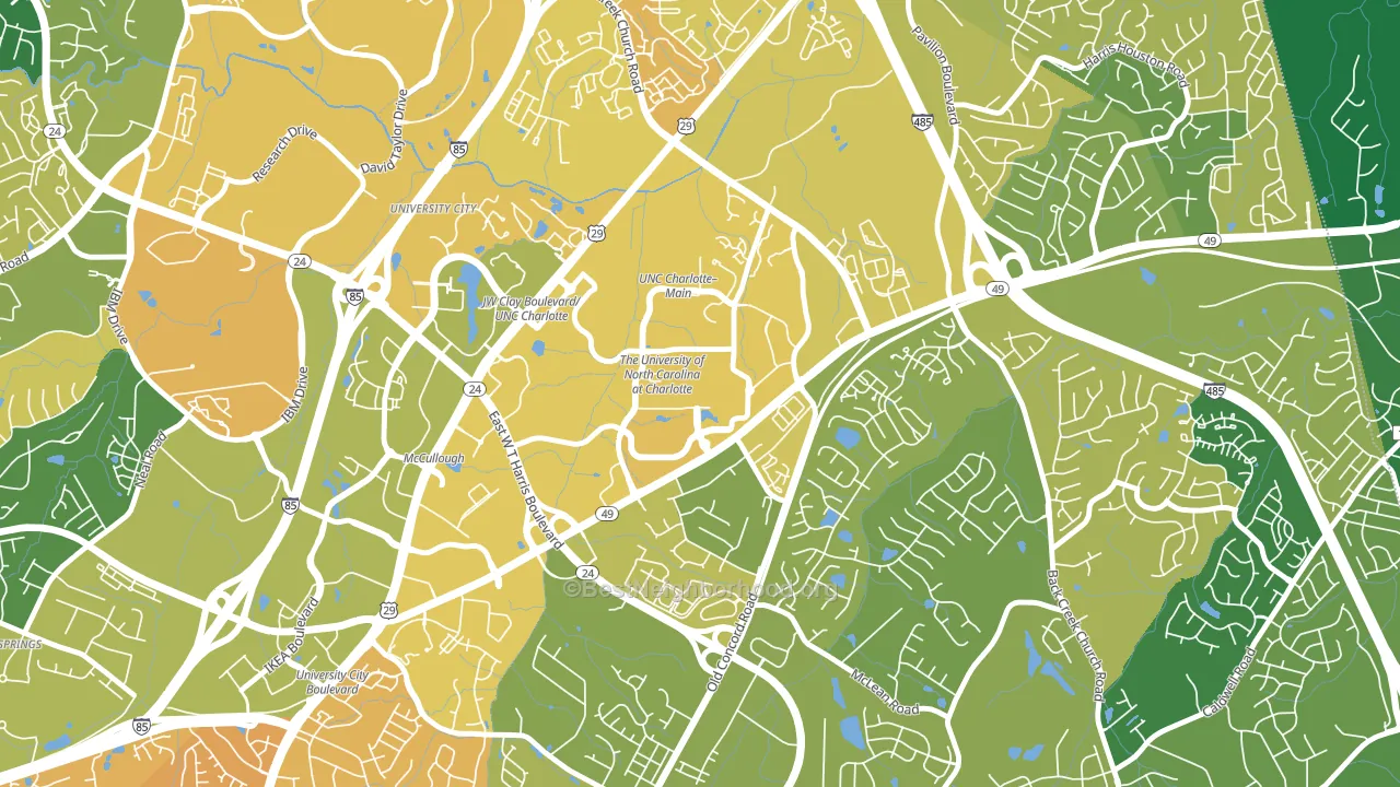 28223, NC block-group voter-turnout map