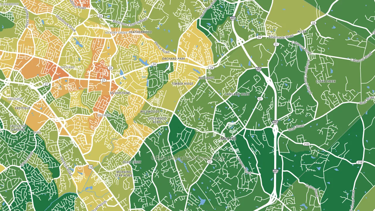 28227, NC block-group voter-turnout map