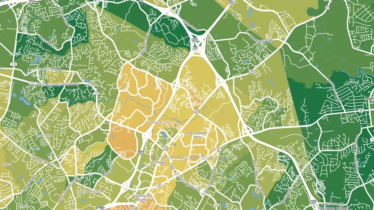 28262, NC block-group voter-turnout map