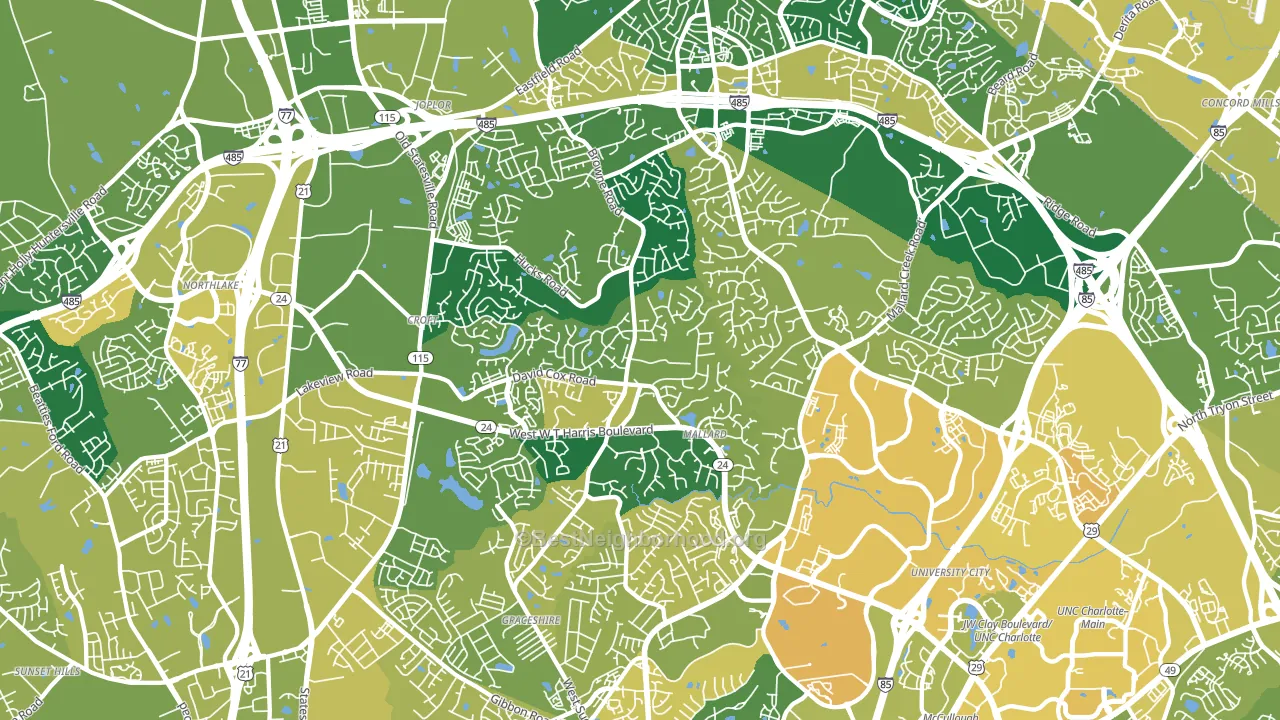 28269, NC block-group voter-turnout map