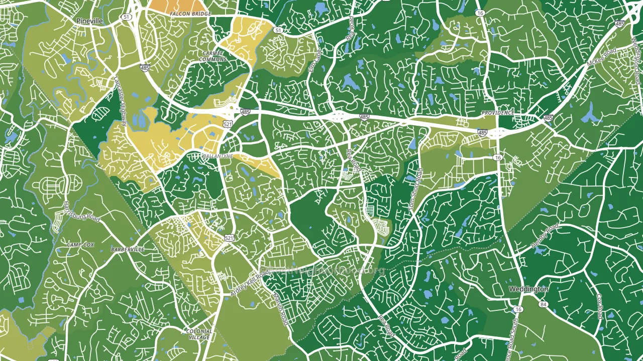 28277, NC block-group voter-turnout map