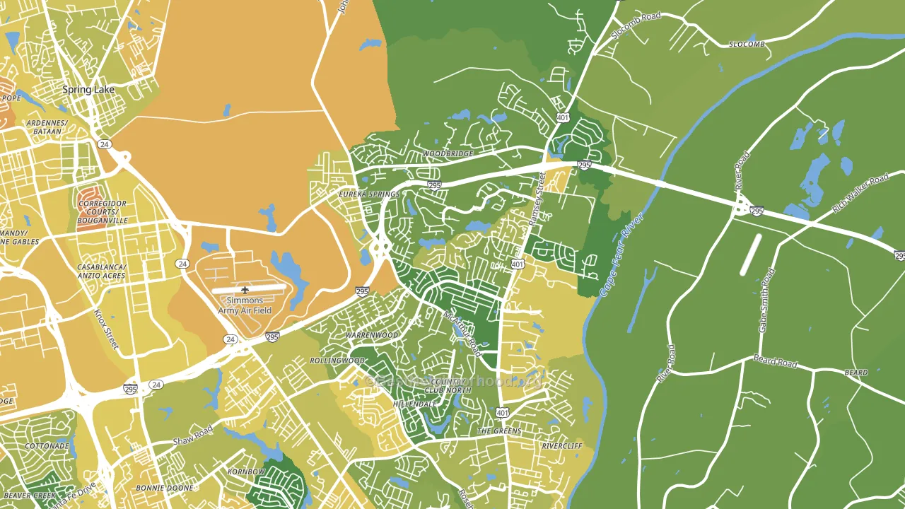 28311, NC block-group voter-turnout map