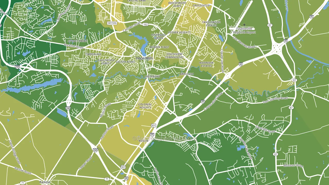 28348, NC block-group voter-turnout map