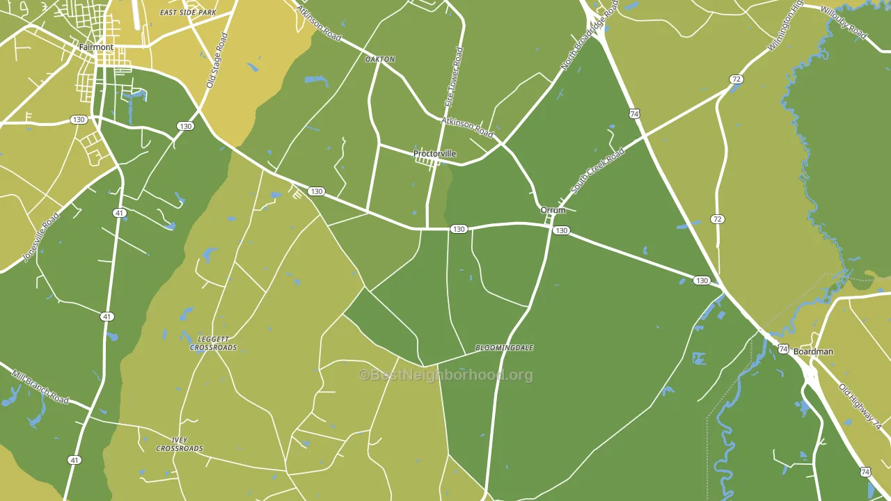 28369, NC block-group voter-turnout map