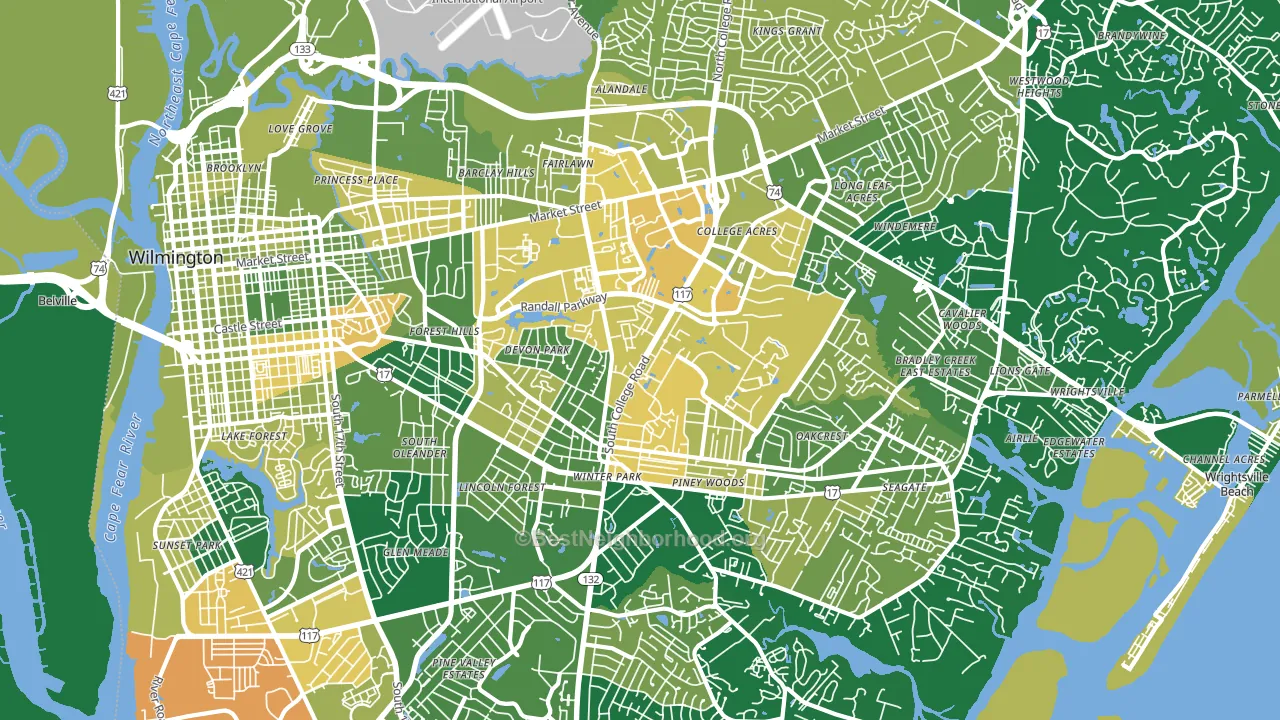 28403, NC block-group voter-turnout map