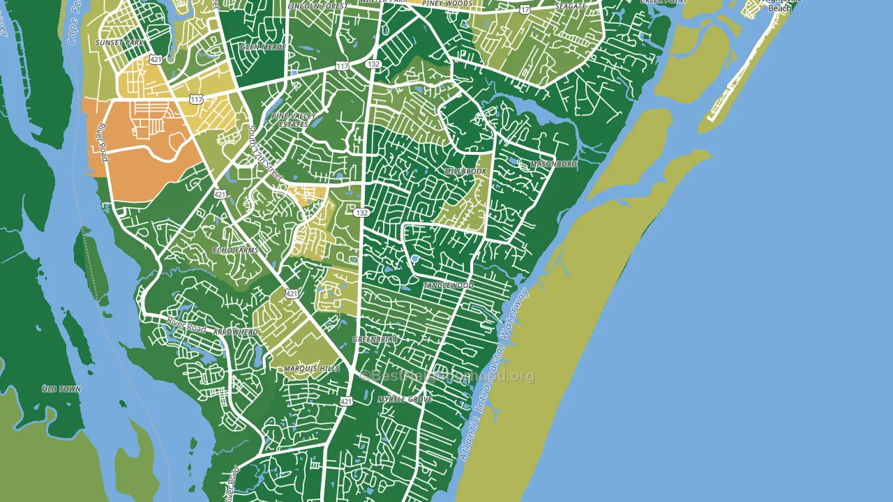 28409, NC block-group voter-turnout map