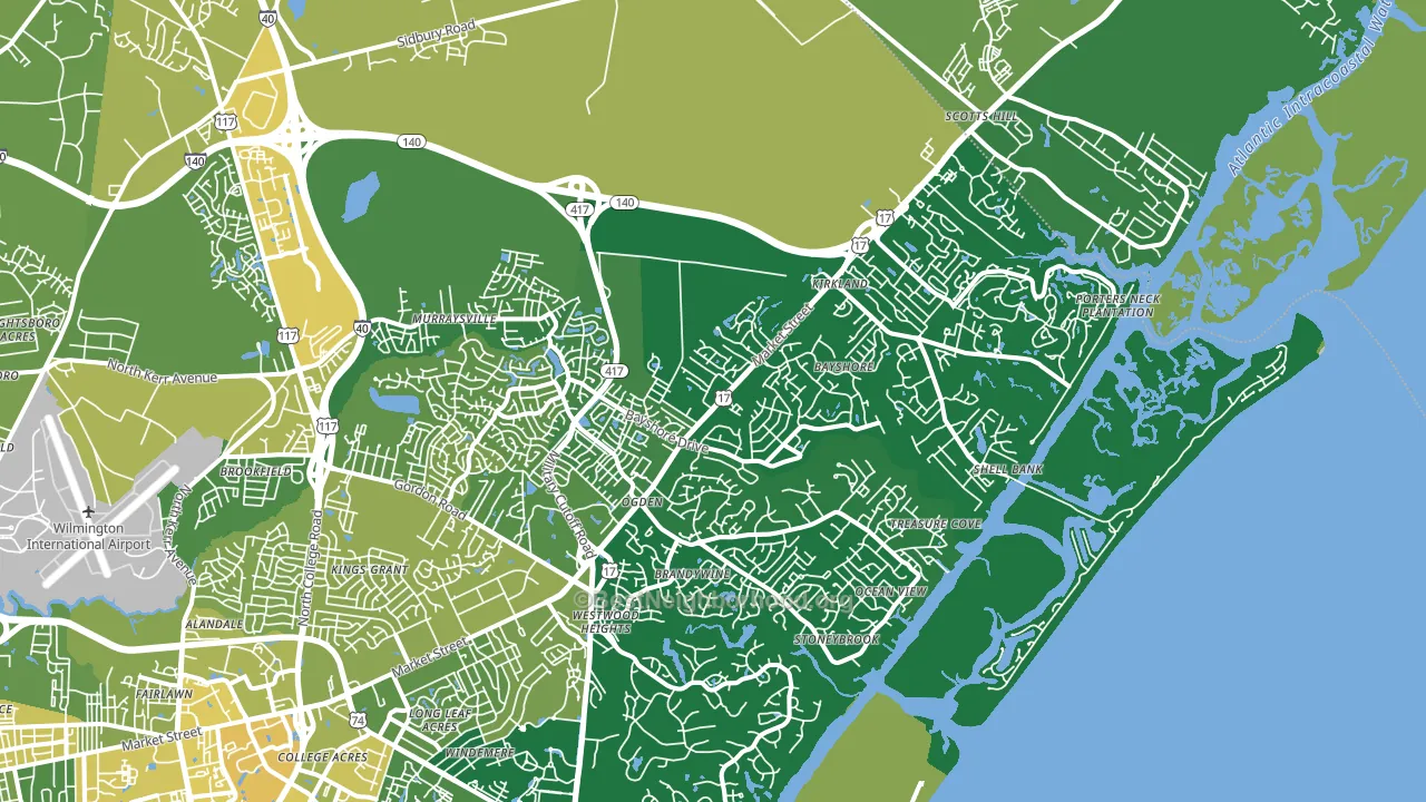 28411, NC block-group voter-turnout map