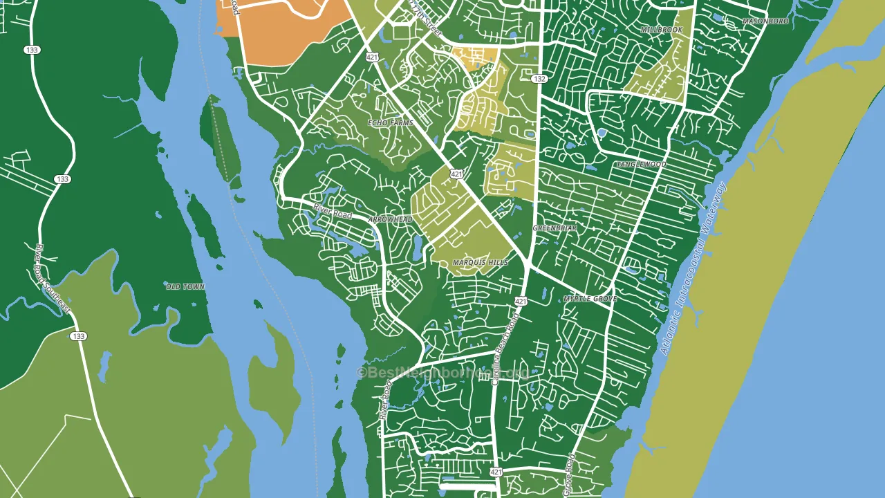 28412, NC block-group voter-turnout map