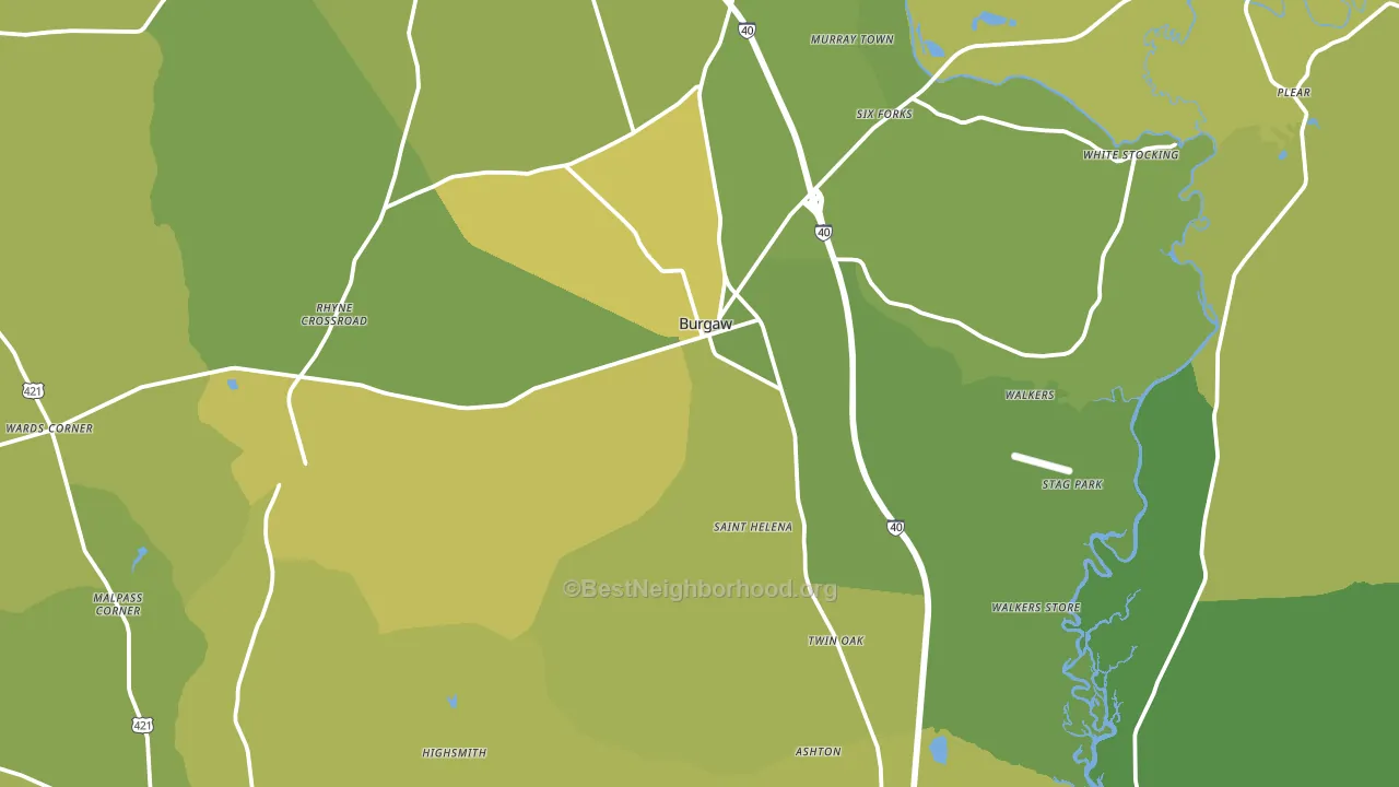 28425, NC block-group voter-turnout map