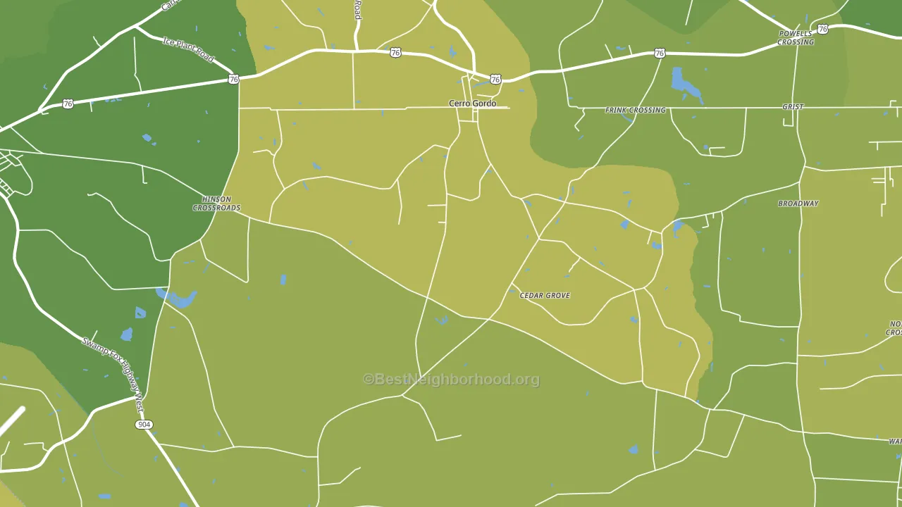 28430, NC block-group voter-turnout map