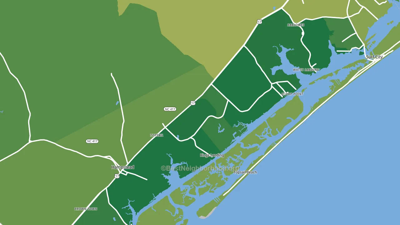 28443, NC block-group voter-turnout map