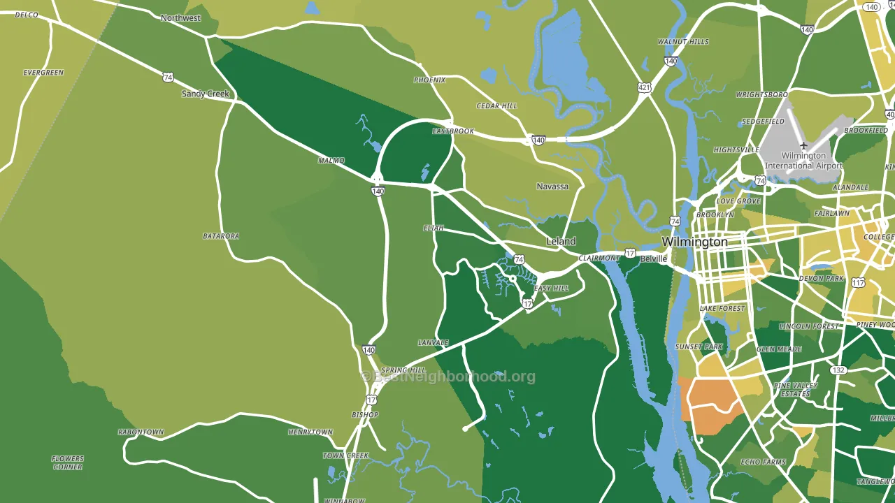 28451, NC block-group voter-turnout map