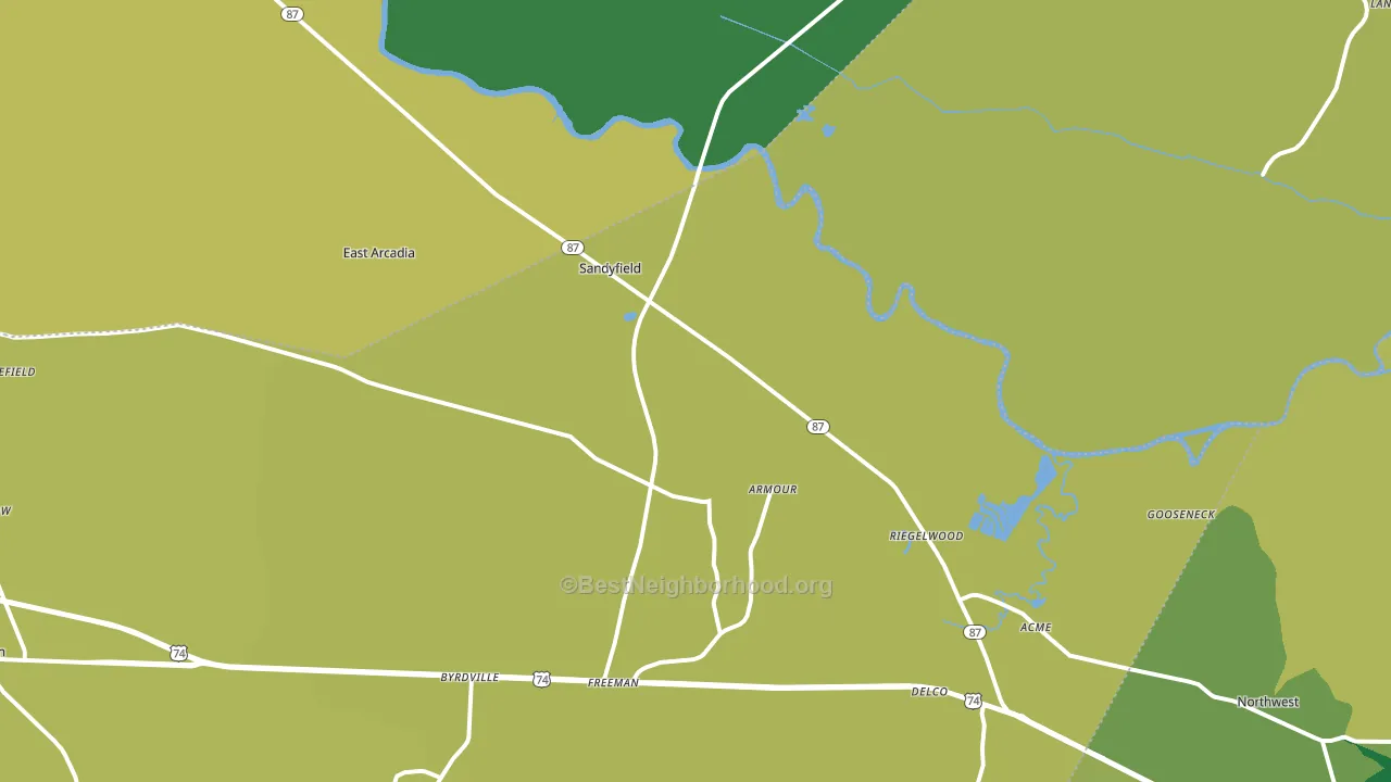 28456, NC block-group voter-turnout map