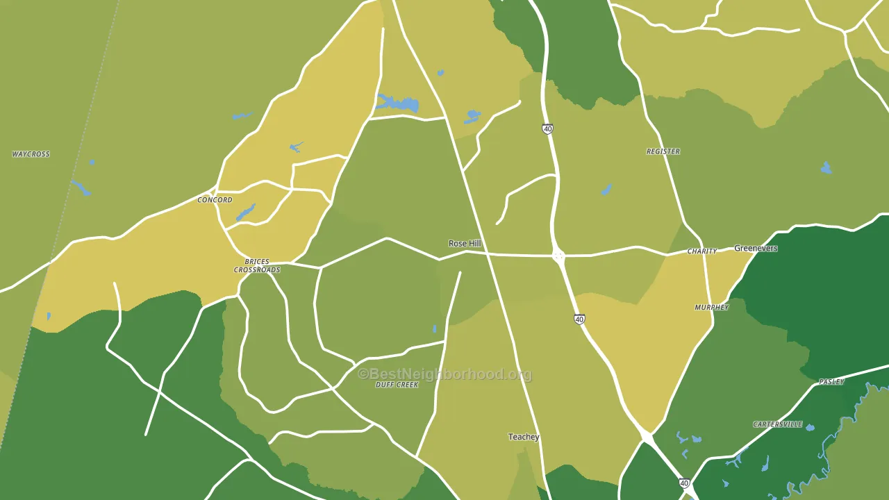 28458, NC block-group voter-turnout map