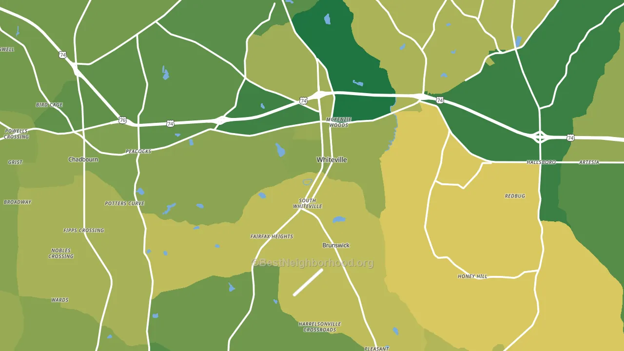 28472, NC block-group voter-turnout map