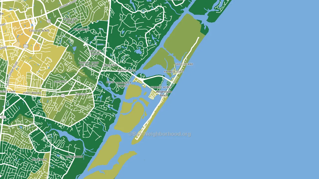 28480, NC block-group voter-turnout map