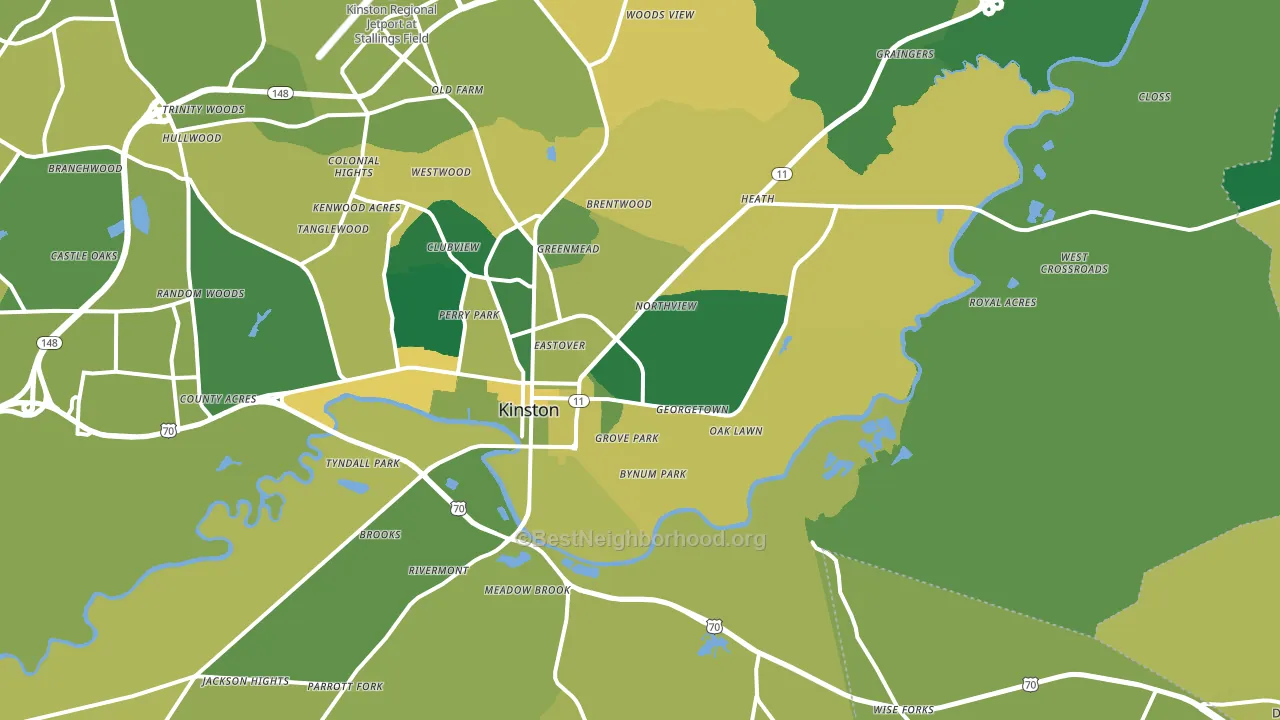 28501, NC block-group voter-turnout map