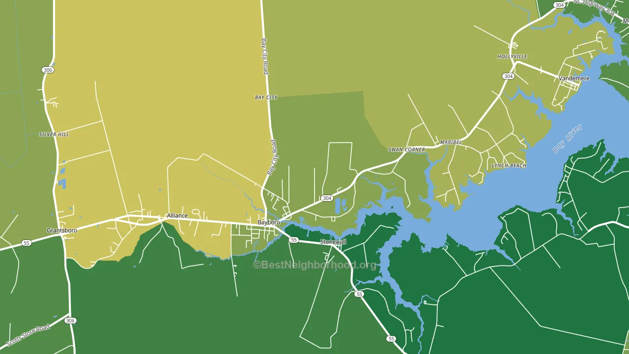 28515, NC block-group voter-turnout map