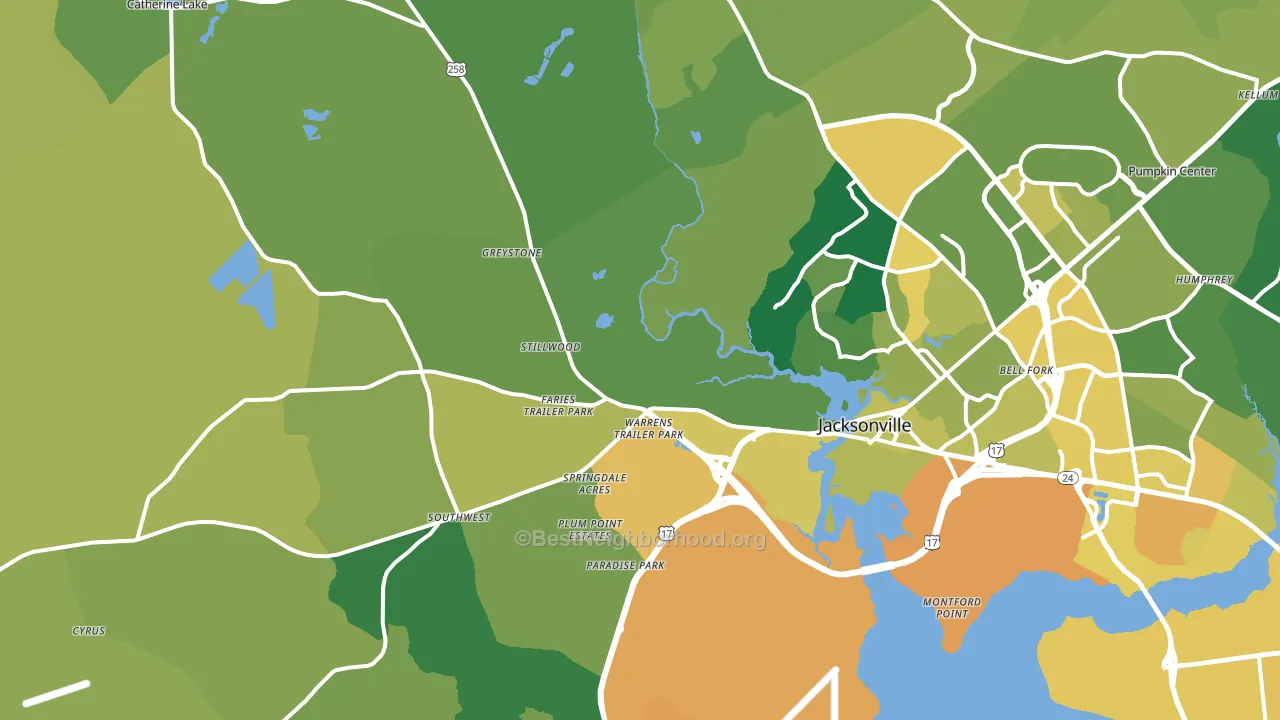 28540, NC block-group voter-turnout map