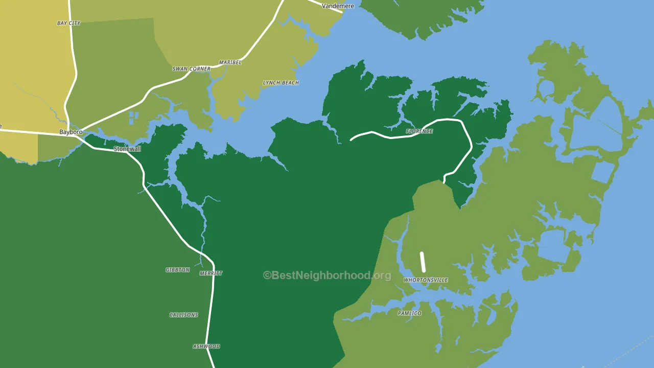 28556, NC block-group voter-turnout map