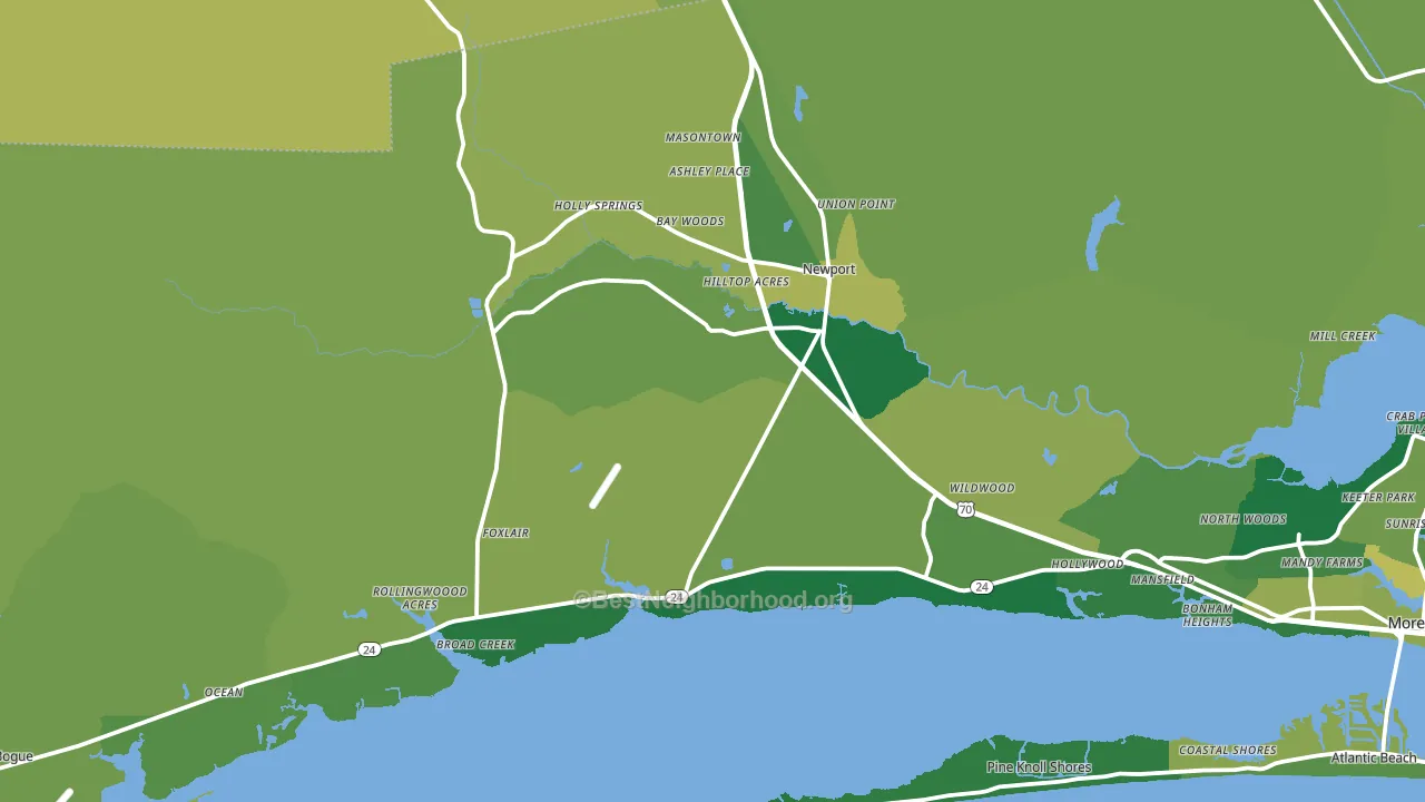 28570, NC block-group voter-turnout map