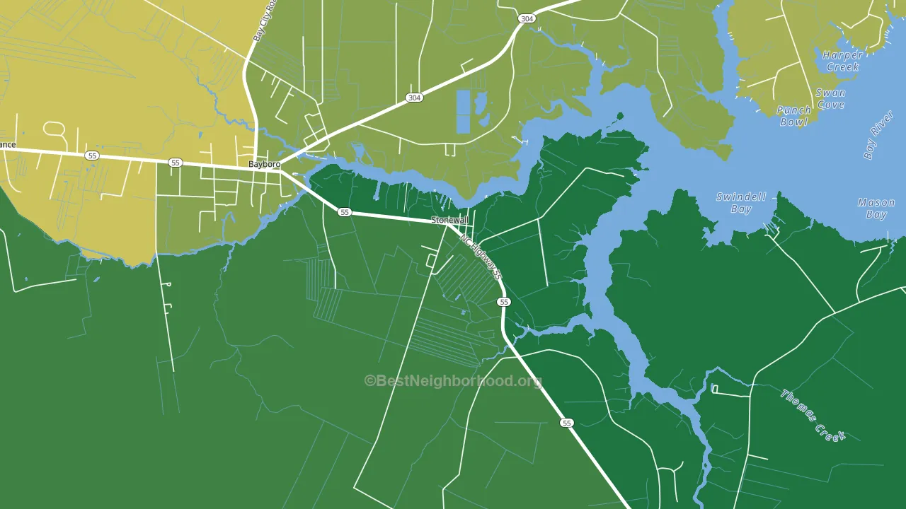 28583, NC block-group voter-turnout map