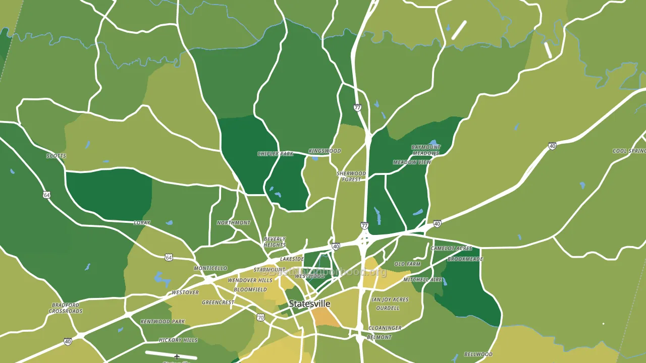 28625, NC block-group voter-turnout map