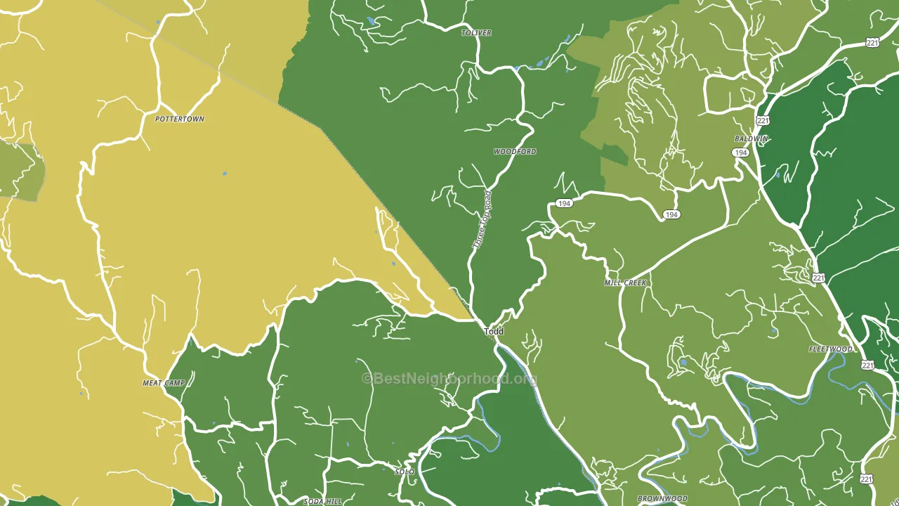 28684, NC block-group voter-turnout map