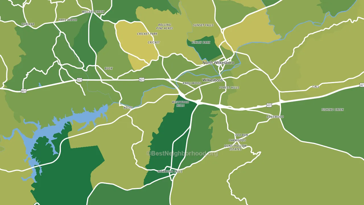 28697, NC block-group voter-turnout map