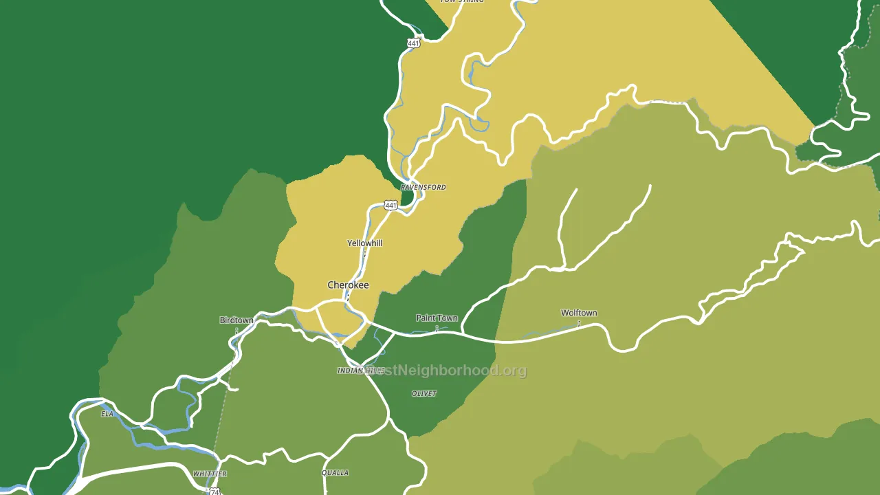 28719, NC block-group voter-turnout map