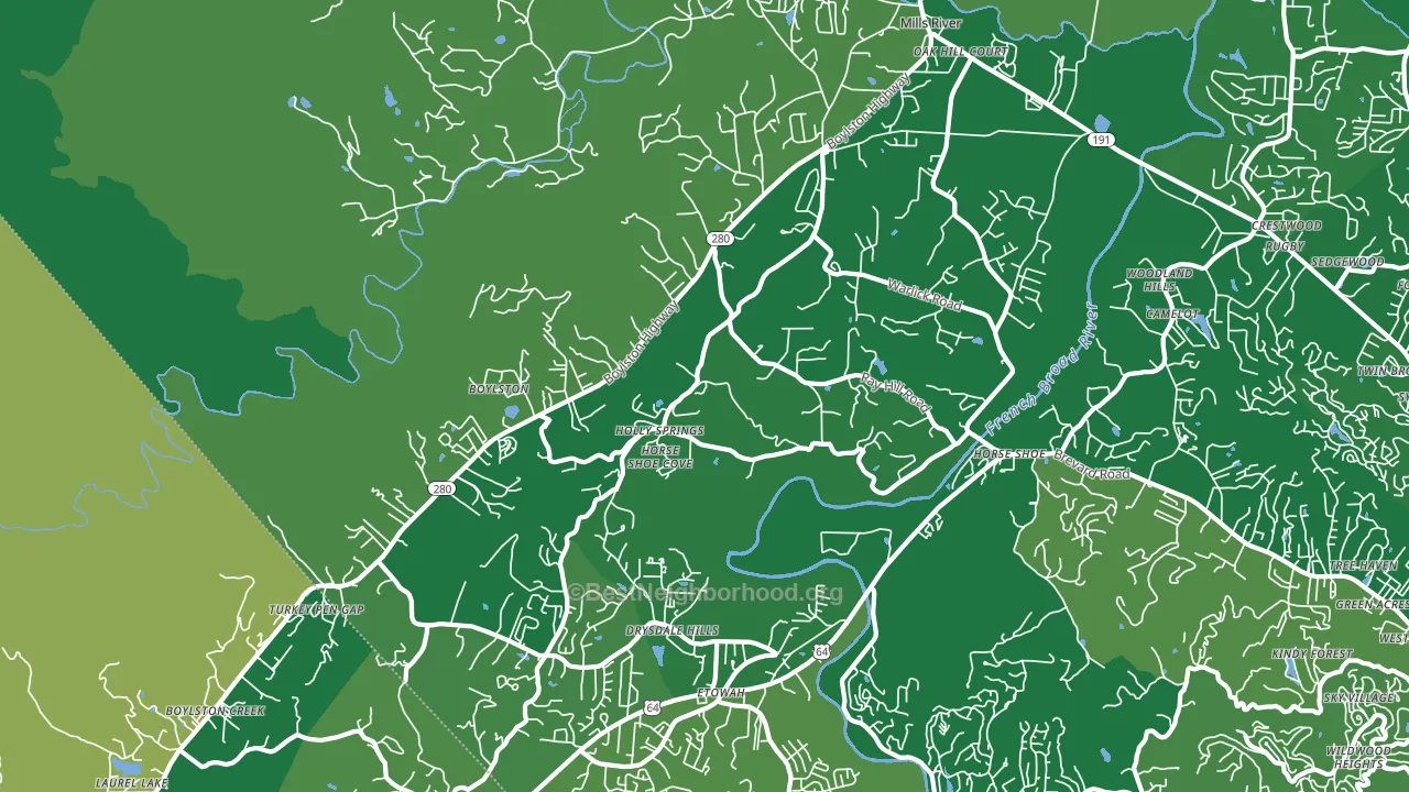 28742, NC block-group voter-turnout map