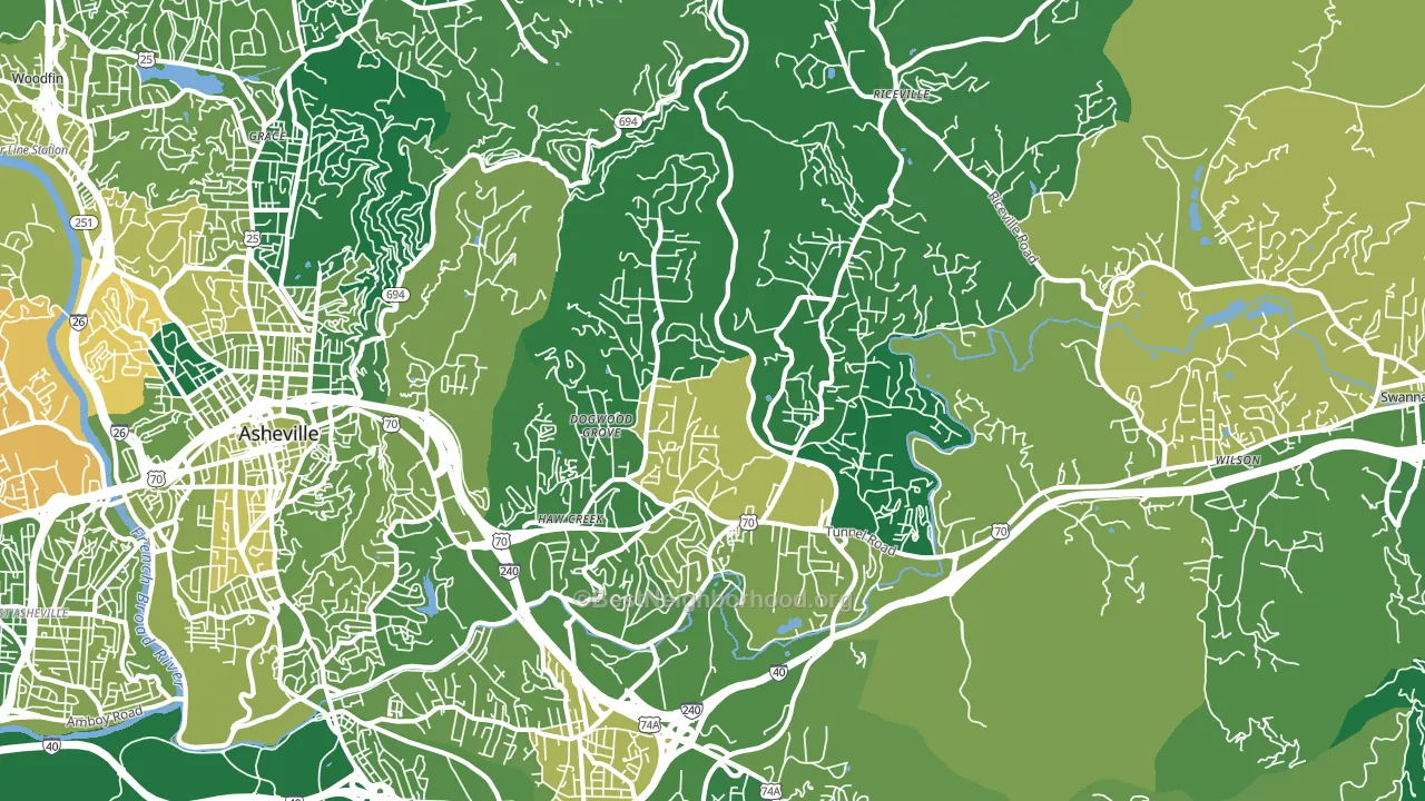 28805, NC block-group voter-turnout map
