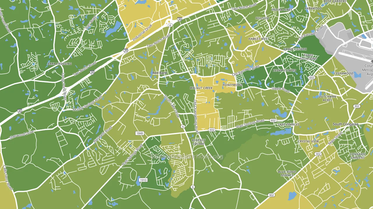 29073, SC block-group voter-turnout map