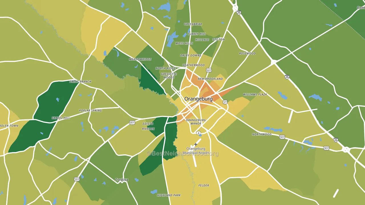 29115, SC block-group voter-turnout map