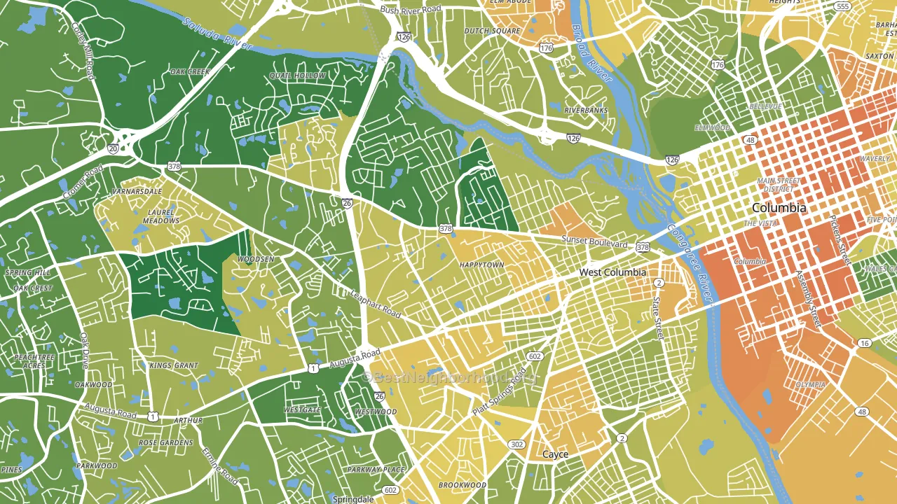 29169, SC block-group voter-turnout map