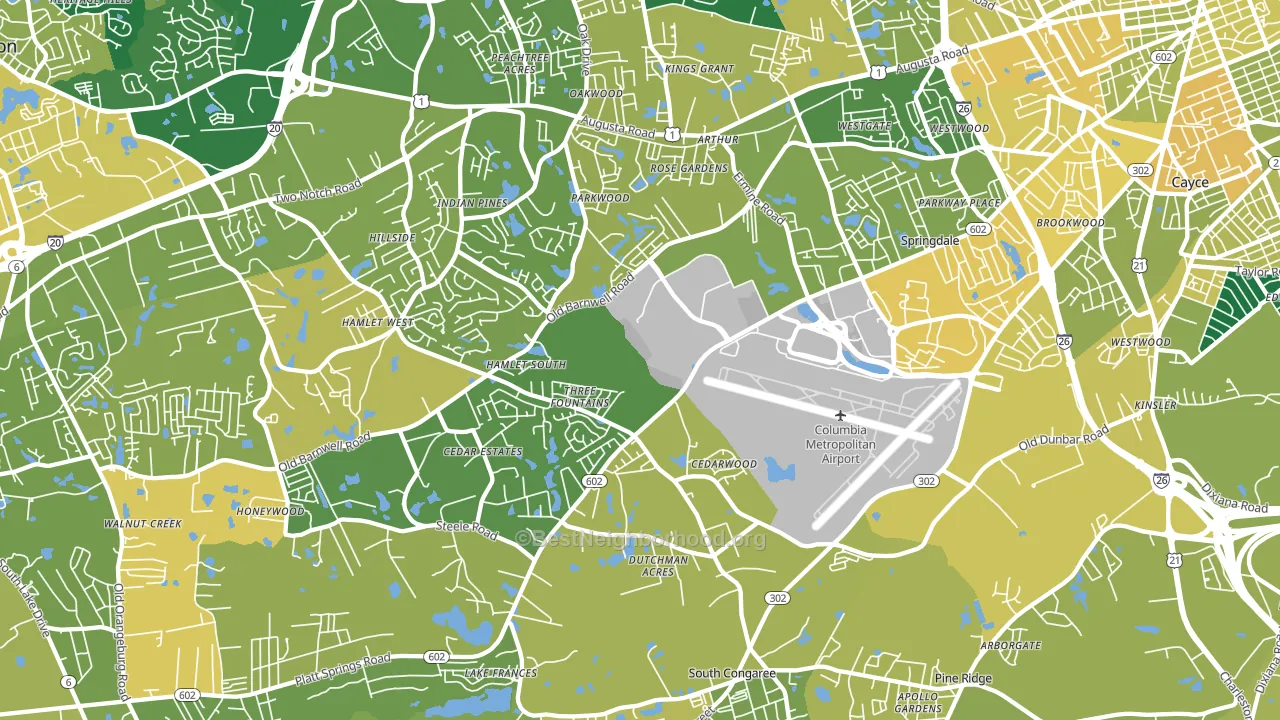 29170, SC block-group voter-turnout map