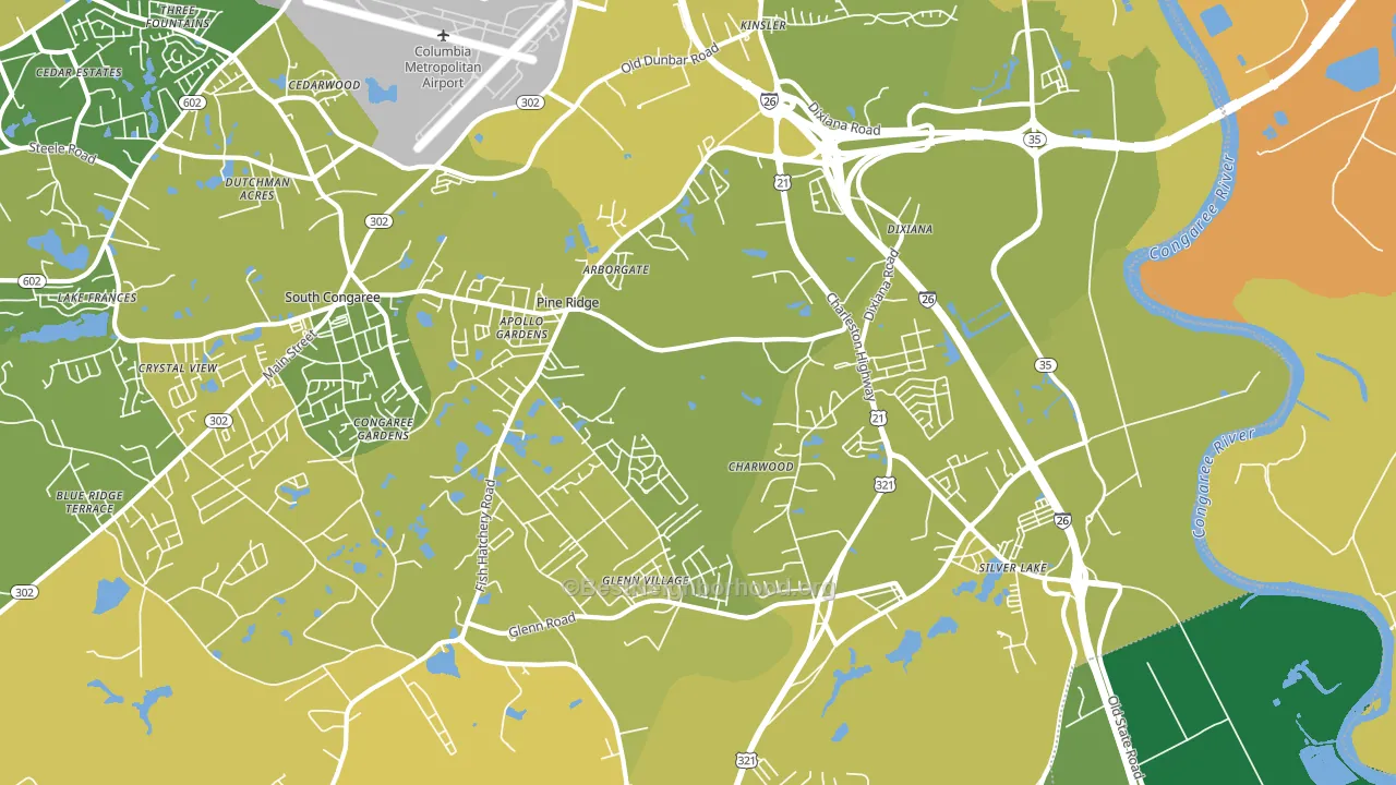 29172, SC block-group voter-turnout map