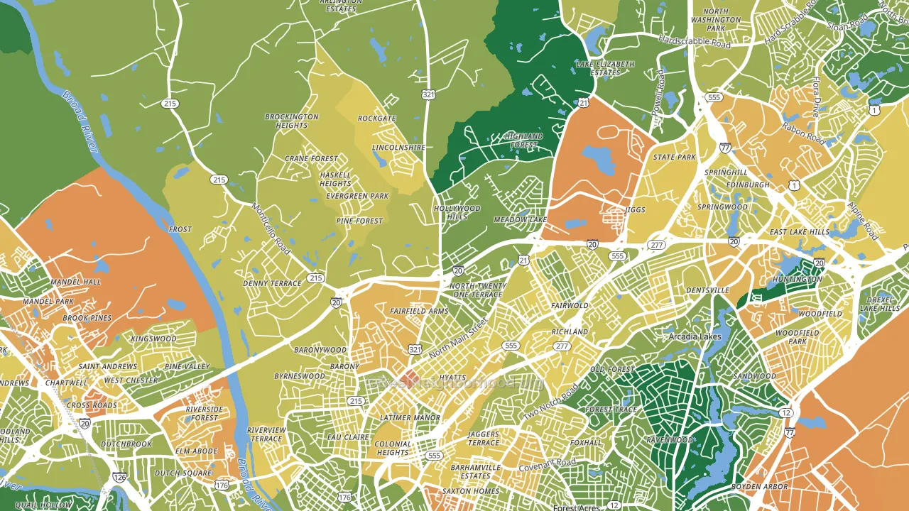 29203, SC block-group voter-turnout map