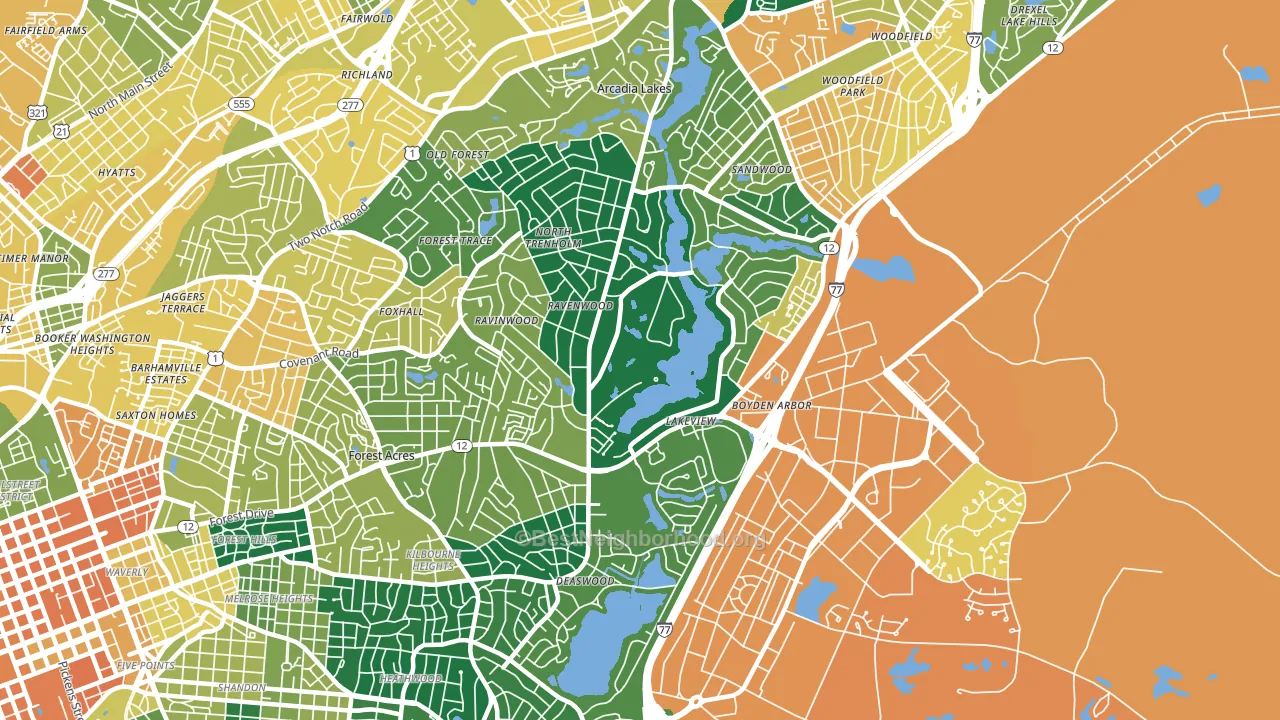 29206, SC block-group voter-turnout map