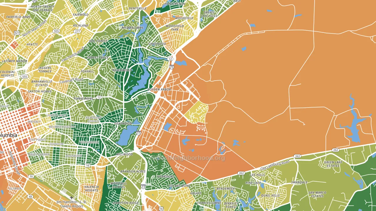 29207, SC block-group voter-turnout map