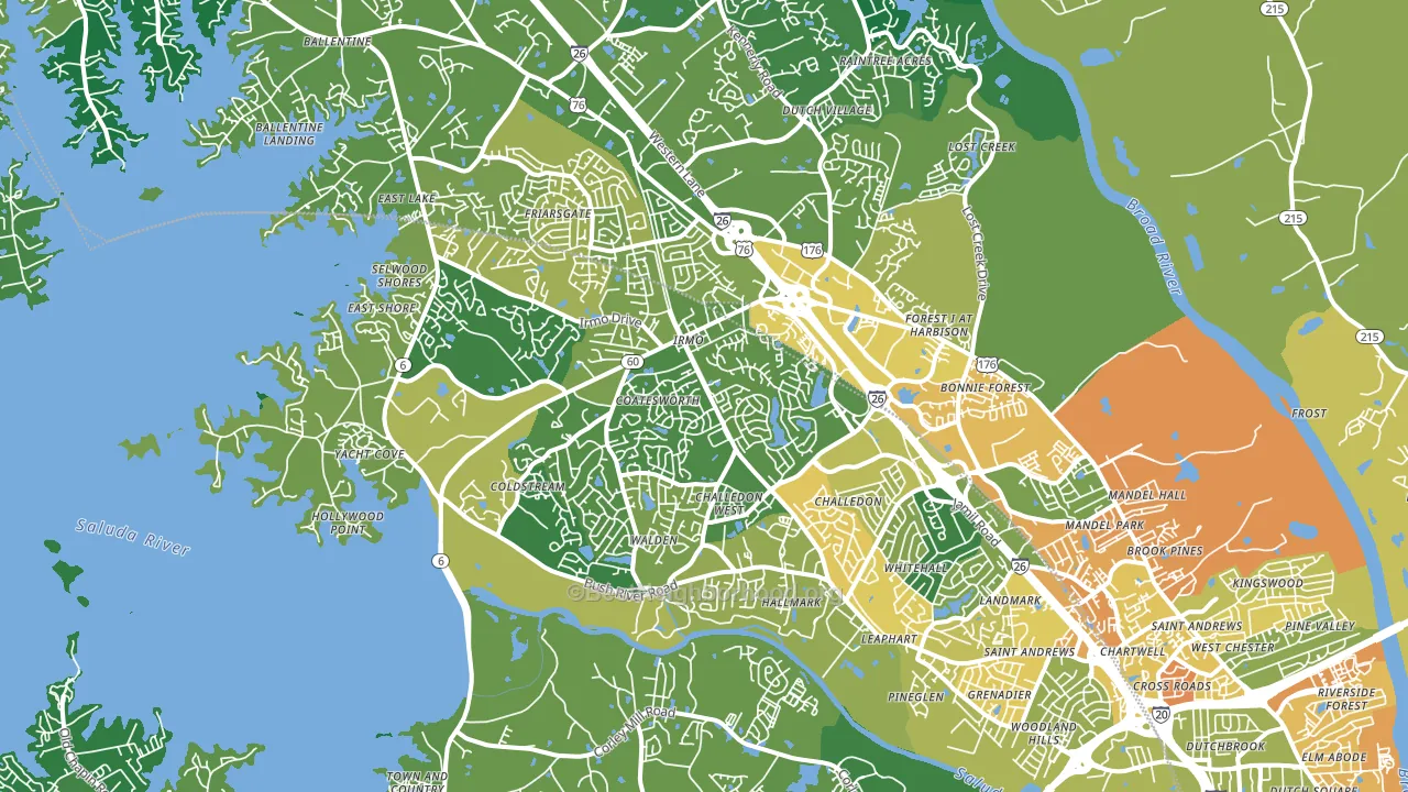 29212, SC block-group voter-turnout map