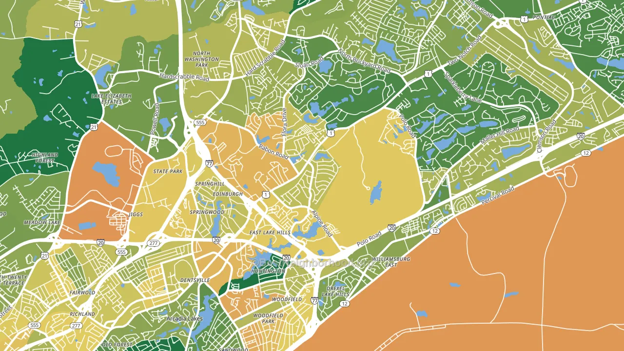 29223, SC block-group voter-turnout map
