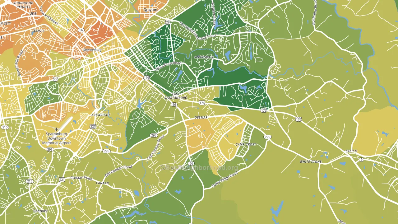 29302, SC block-group voter-turnout map