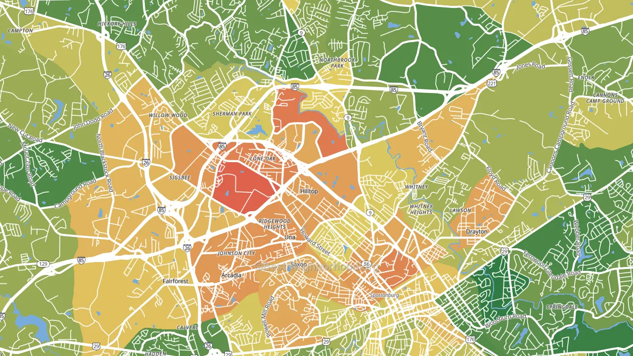 29303, SC block-group voter-turnout map
