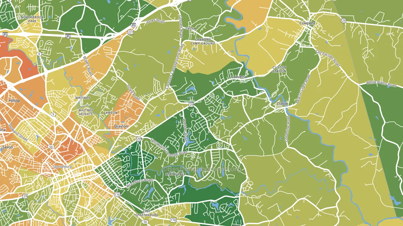 29307, SC block-group voter-turnout map