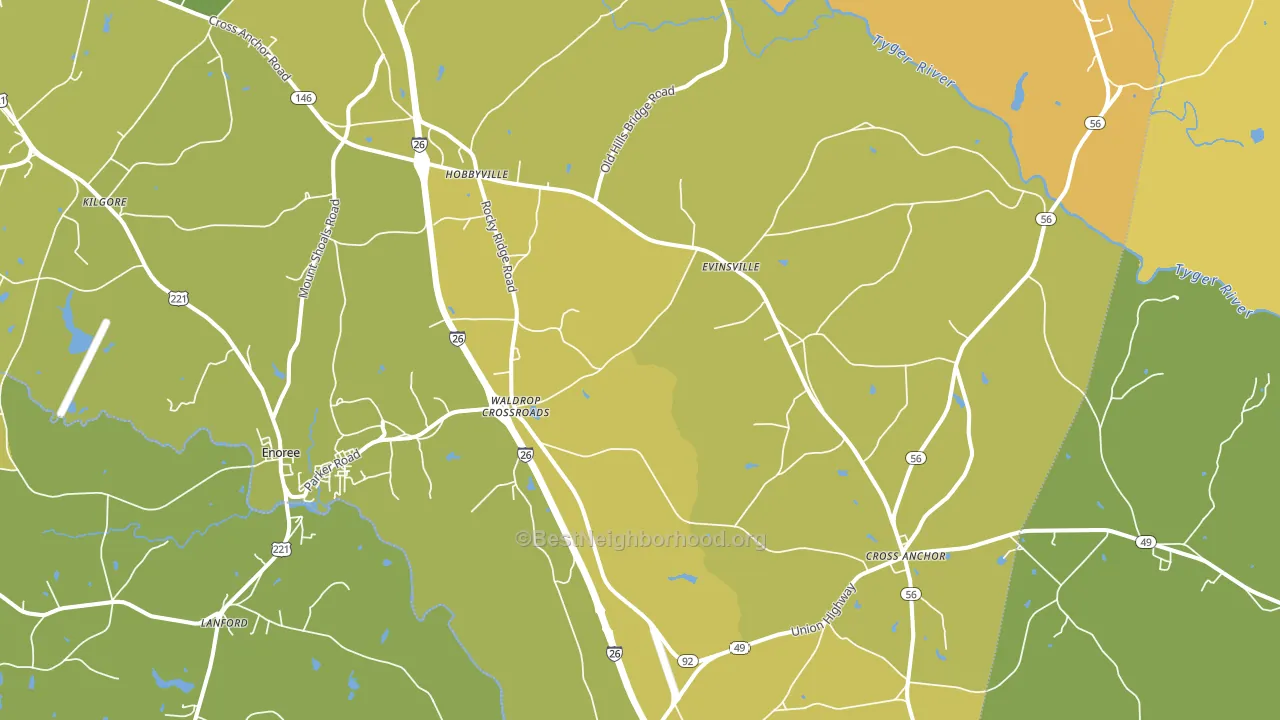 29335, SC block-group voter-turnout map
