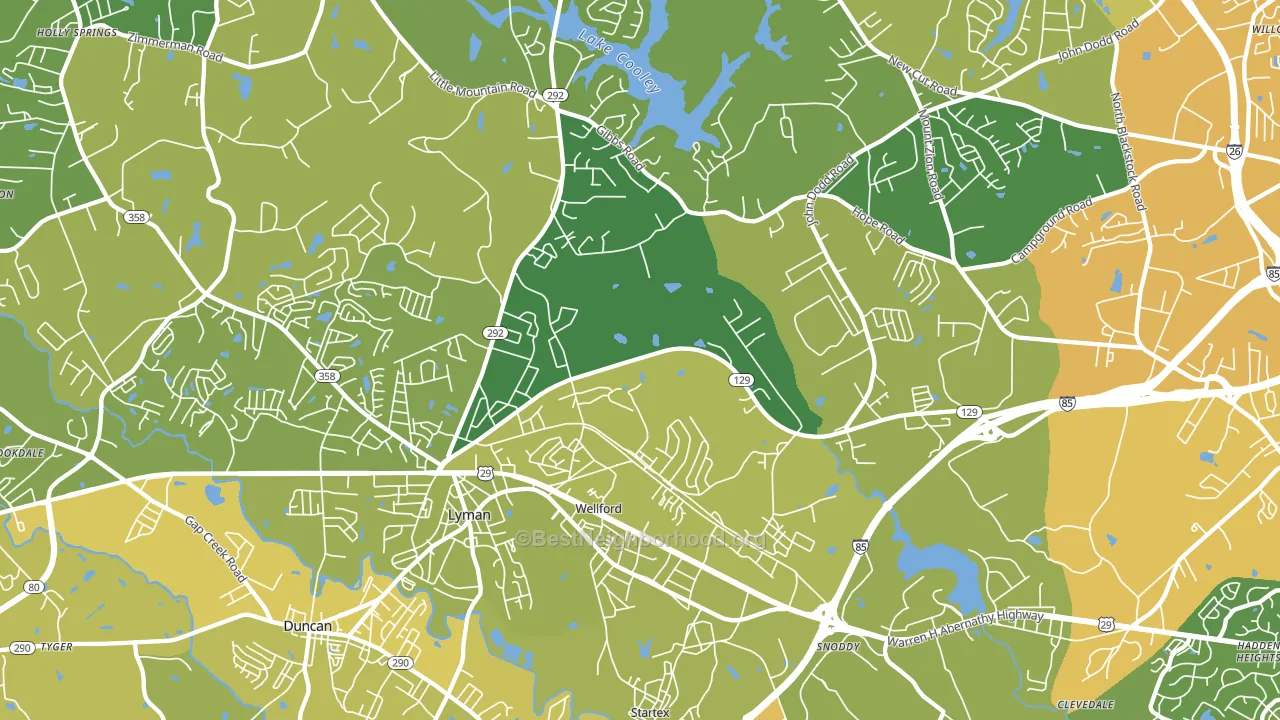29385, SC block-group voter-turnout map